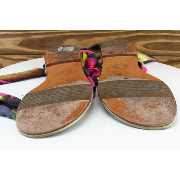 UGG Sz 7 M Multicolor Strappy Fabric Women Sandals 1813 - Picture 7 of 7